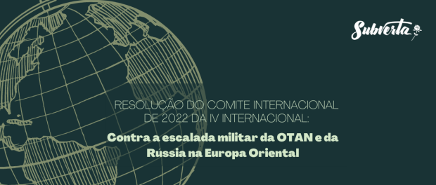 Card colorido. Fundo verde petróleo. Alinhado à esquerda e ao fundo parte de um globo terrestre desenhado com linhas simples. Com meridianos e paralelos. E os continentes destacados com hachuras e contorno. No canto superior direito, logo branca do Subverta. Centralizado texto 