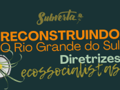 Foto preto e branco de uma mulher negra gritando palavras de ordem num megafone e com algumas plantas de moldura. Fundo verde escuro com o logo do Subverta e o título da postagem nas cores laranja e verde musgo.